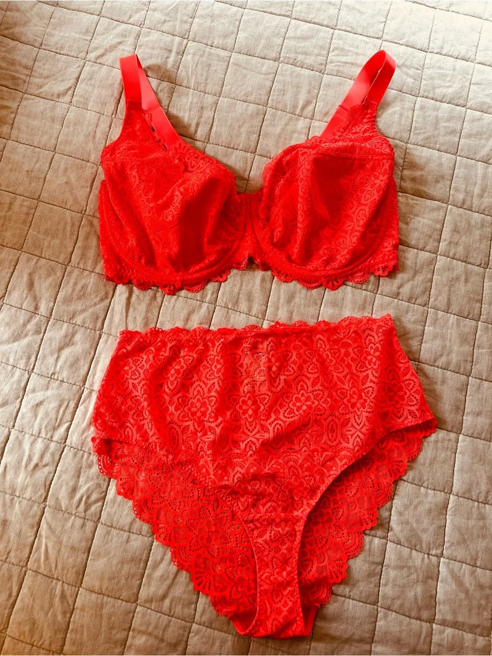 Bravissimo Millie Bra & Matching Brief in Neon Coral